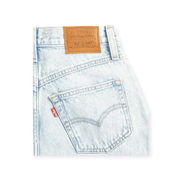 Levis Premium 80s Mom Jeans Light Wash High Rise Tapered Raw Hem Size 26 - Picture 6 of 16